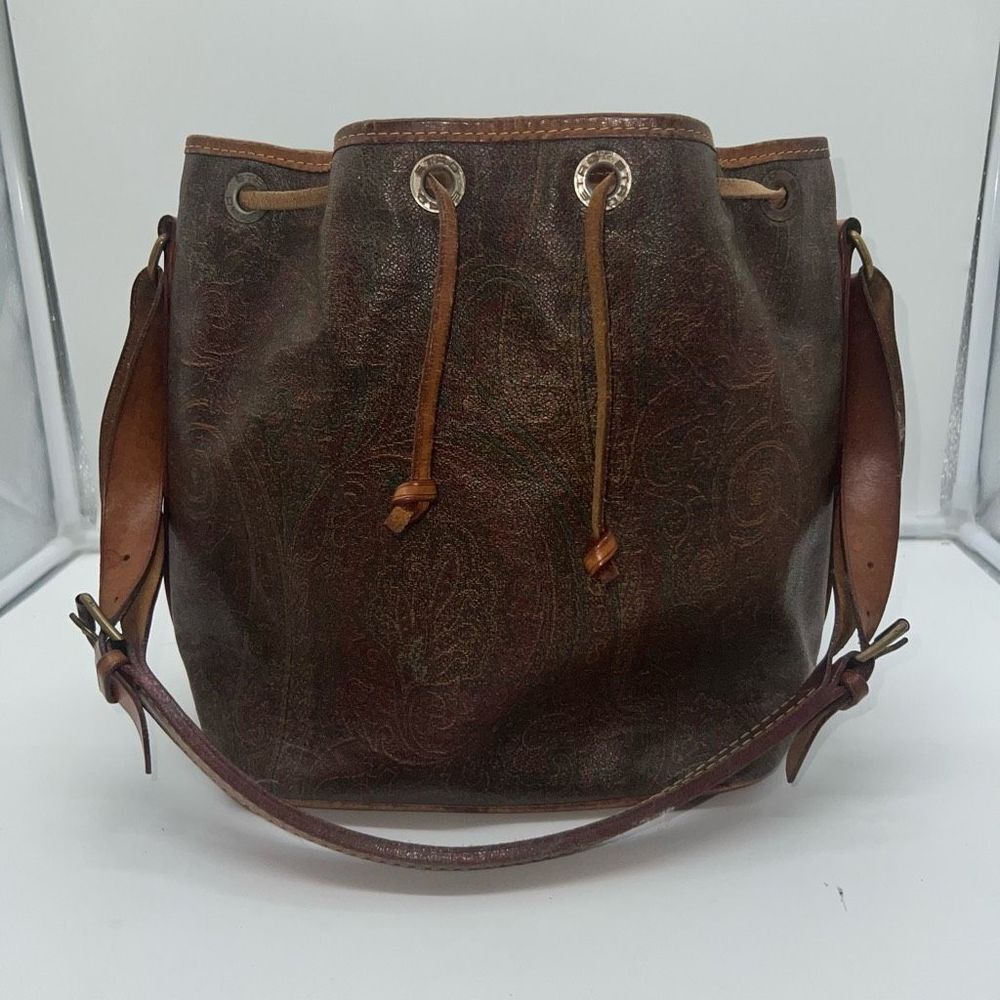 Etro 1993 Vintage Drawstring Bucket Bag View 3